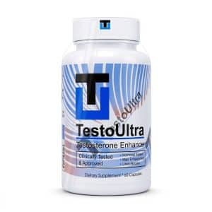 Frasco original de Testo Ultra Tradicional 60 cápsulas, suplemento dietario potenciador de testosterona para hombres con certificación GMP.